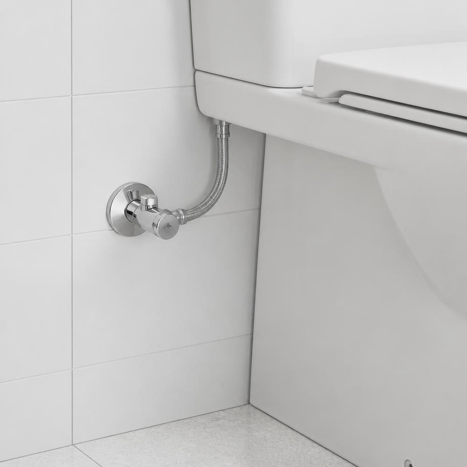 Toilet supply connection and shut-off